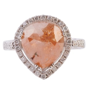 Diamond, 18k White Gold Ring.