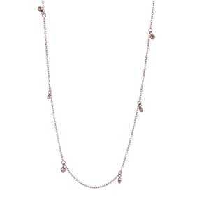 Diamond, Oxidized Silver Necklace.