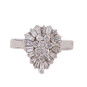 Diamond, 14k White Gold Ring.