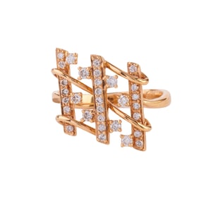 Diamond, 18k Rose Gold Ring.