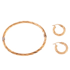 14k Yellow Gold Jewelry Suite.
