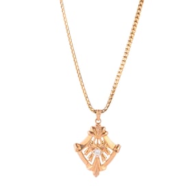 Diamond, 14k Yellow and Rose Gold Pendant Necklace.