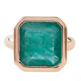 Emerald, 14k Yellow Gold Ring.