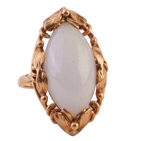 Ming's Jade, 14k Yellow Gold Ring.