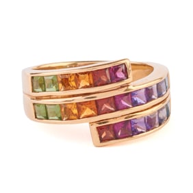 Multi-Stone, 18k Yellow Gold Ring.
