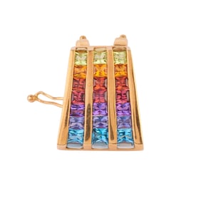 Bellarri Multi-Stone, 18k Yellow Gold Pendant Enhancer.