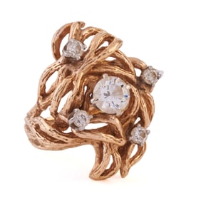 Diamond, 14k Yellow Gold Ring.