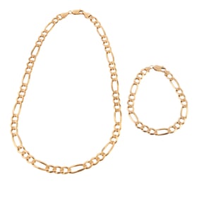 Men's 14k Yellow Gold Jewelry Suite.