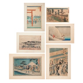 Six Japanese Woodblock Prints