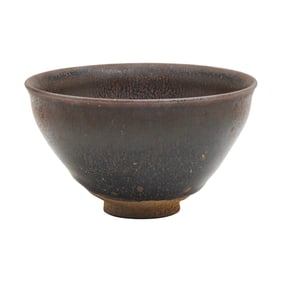 Chinese Jian Type Silver Hare Fure Glazed Bowl