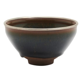 Chinese Jian Type Hare Fur Glazed Tea Bowl
