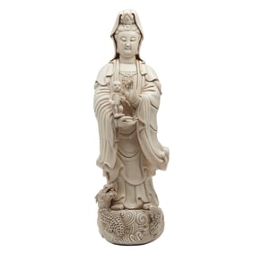 Large Chinese Dehua Standing Bodhisattva