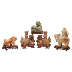 Five Chinese Hardstone Animal Carvings