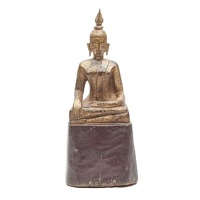 Thai Lacquered Seated Buddha