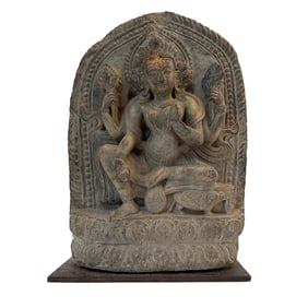 Nepalese Stone Buddhist Stele of Manjushri