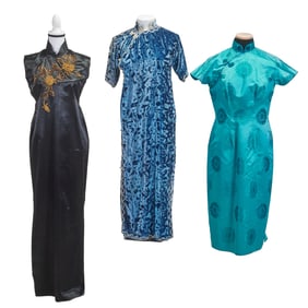 Three Chinese Cheongsam Dresses