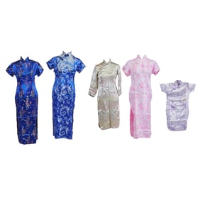 Five Chinese Cheongsam Dresses