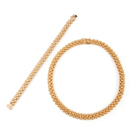18k Yellow Gold Jewelry Suite