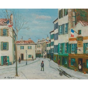 Alois Lecoque, French Street Scene, oil on canvas
