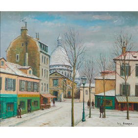Alois Lecoque, Street Scene, oil on canvas