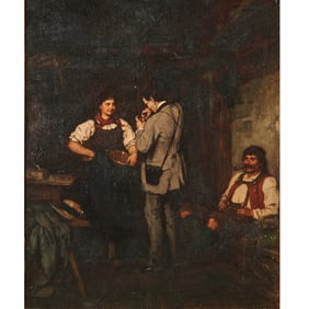 Franz von Defregger, Tavern Scene, oil on canvas