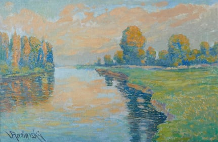 Vaclav Radimsky, Sunset Landscape, oil on canvas
