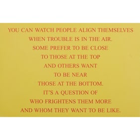 Jenny Holzer, Selection for Living, work on paper