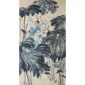 Attributed to Zhang Daqian (1899-1983), Lotus