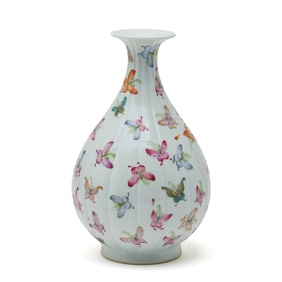 Chinese Famille Rose Butterfly Vase