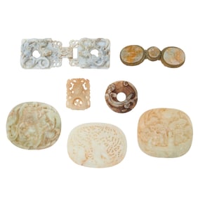 Carved Jade Carvings and Belt Buckles