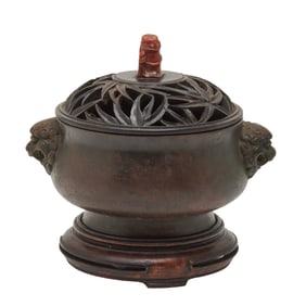Chinese Bronze Incense Burner with Cover