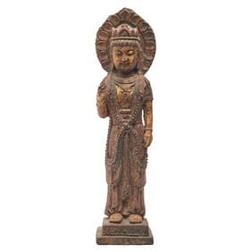 Chinese Gilt Bronze Standing Bodhisattva
