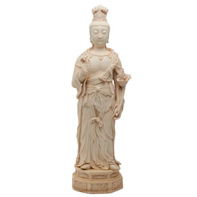 Large Chinese Dehua Standing Bodhisattva