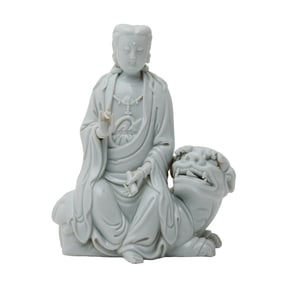 Chinese Seated Bodhisattva on Pixiu, Pu Ji Yu Ren Mark