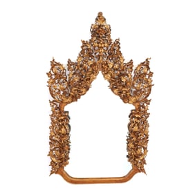 Burmese Giltwood Shrine Mirror