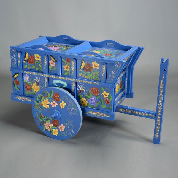 Caribbean Folk Art Tamale Cart: Caribbean Folk Art Handpainted Tamale Cart {Dimensions 27 x 48 x 23 inches}