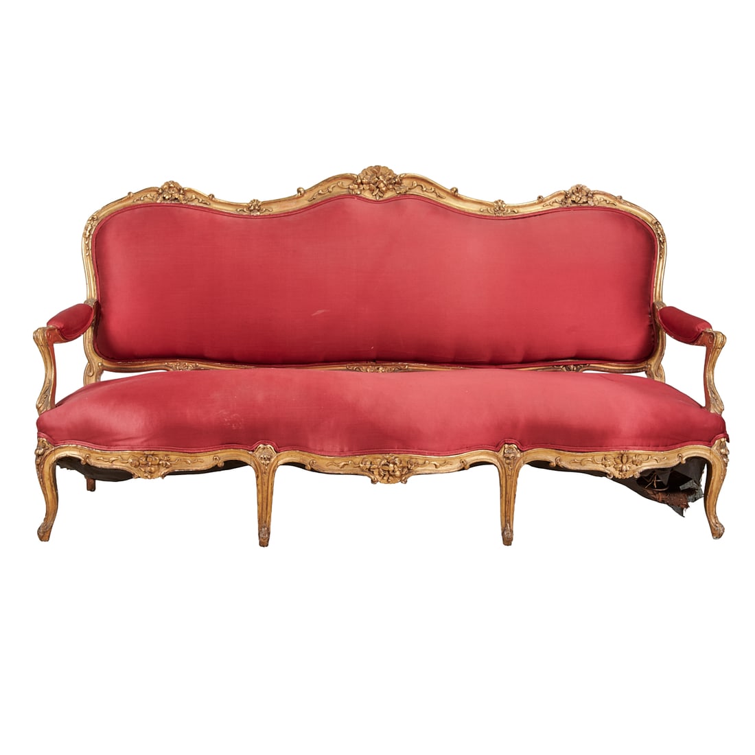 Louis XV Style Giltwood Settee (1 of 3)