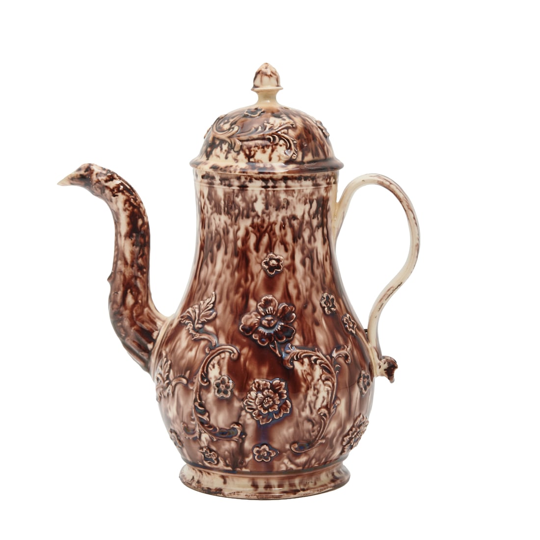Staffordshire Whieldon Type Tortoiseshell Coffee Pot (1 of 5)
