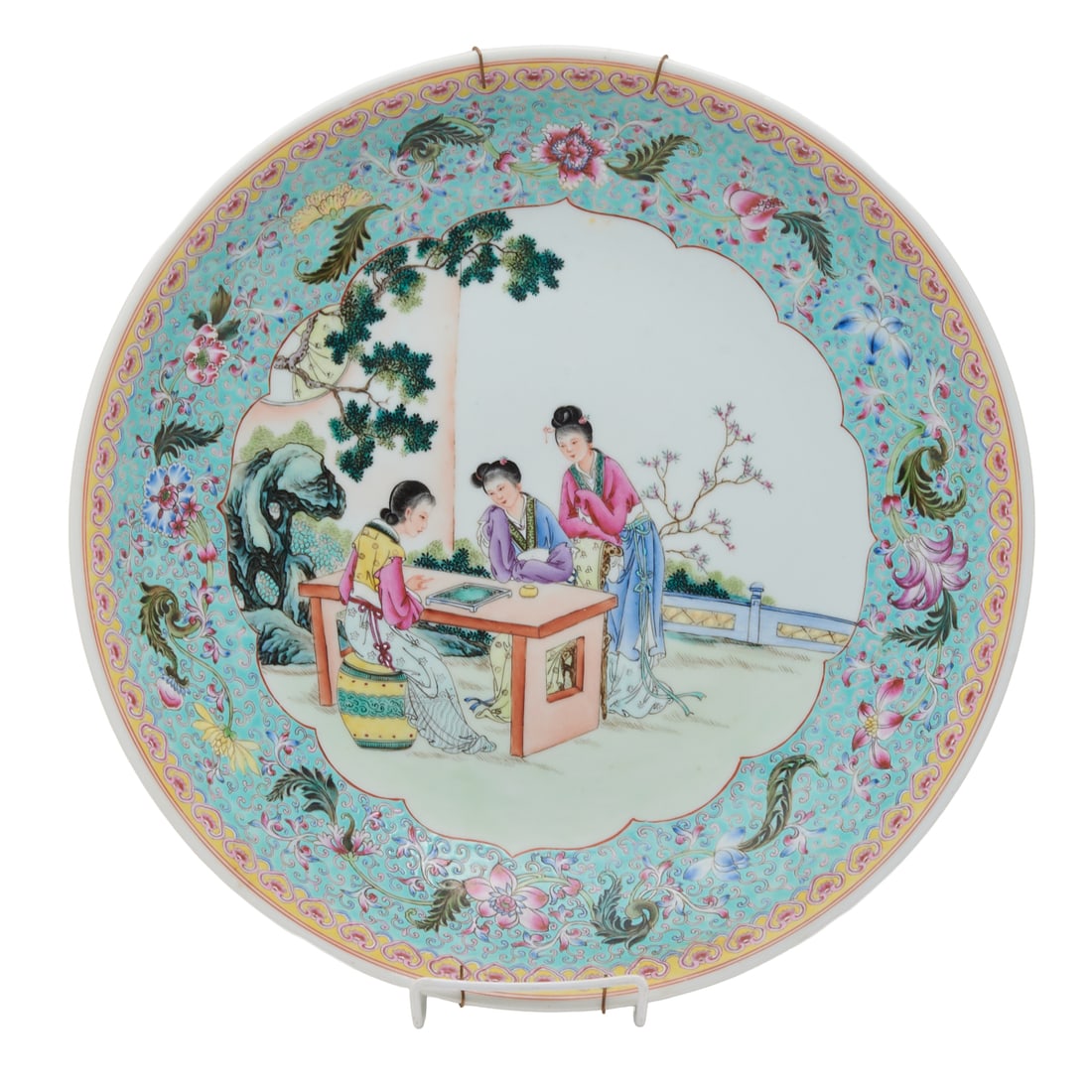 Large Chinese Famille Rose Figural Bowl (1 of 3)