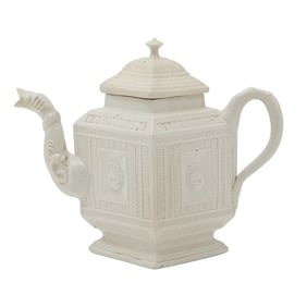 Staffordshire Pottery Saltglaze House Teapot