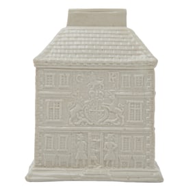 Staffordshire Saltglaze Stoneware House Tea Caddy