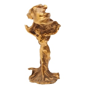 Francois-Raoul Larche Loie Fuller Gilt Bronze Figural Lamp