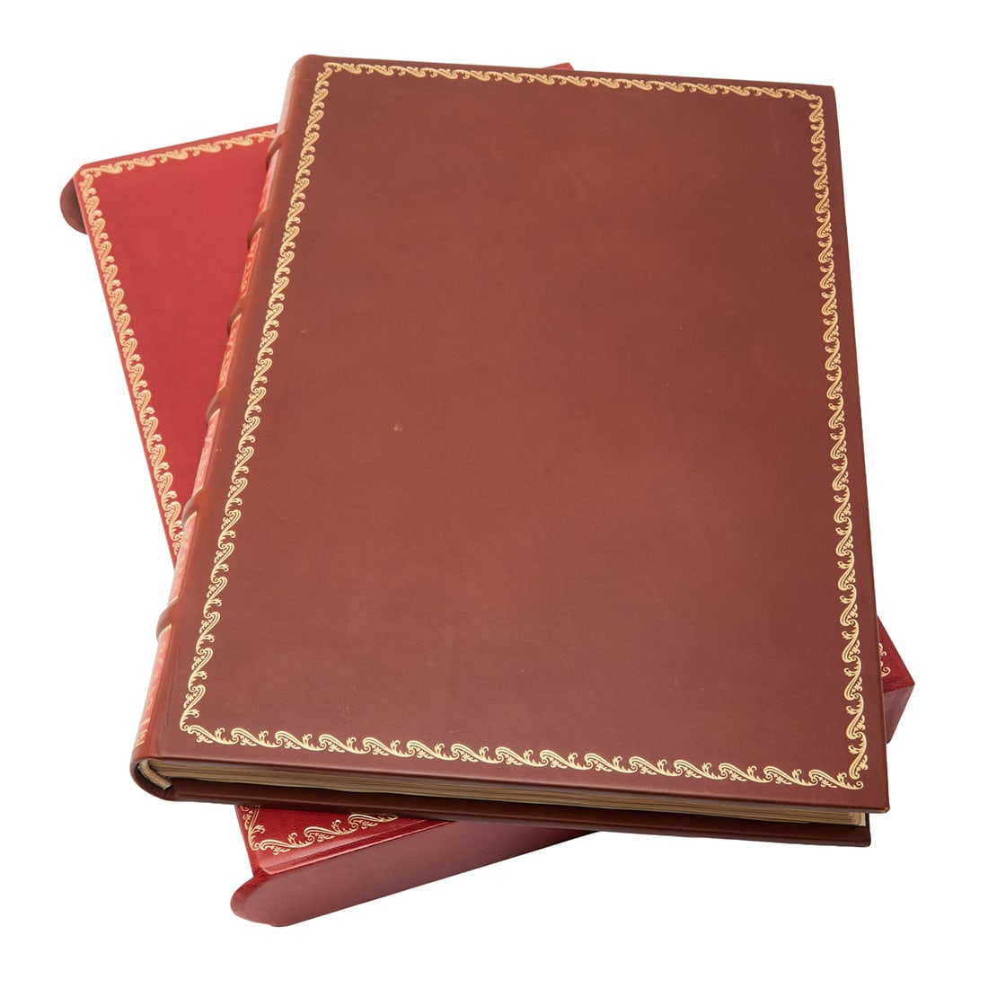 Reproduction "Psalterium Cum Figuris XII Saeculi" Book: Reproduction "Psalterium Cum Figuris XII SaeculiBook; printed copy of 12th century illuminated;psalm book; gilt-tooled leather hardcover with red leather sleeve. ;The spine with "REL. P. LEFEBVRE", st