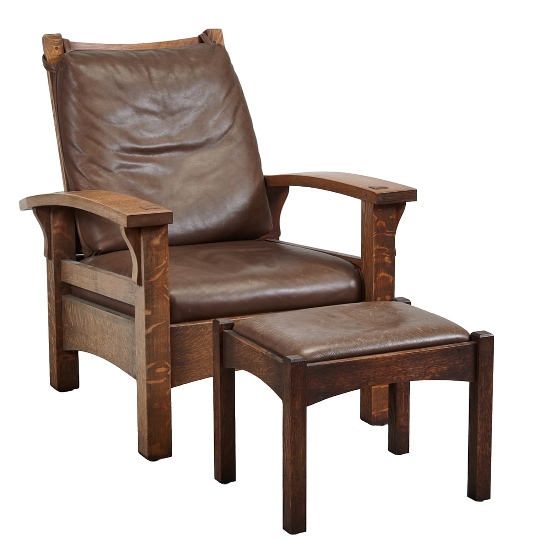 Warren Hill Studio Arts and Crafts Style Morris Chair with Ottoman (1 of 6)