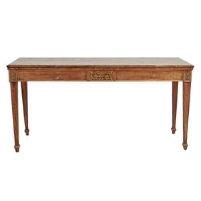 Empire Mahogany Marble Top Console Table