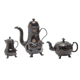 Three Jackfield Pottery Tea or Coffee Wares