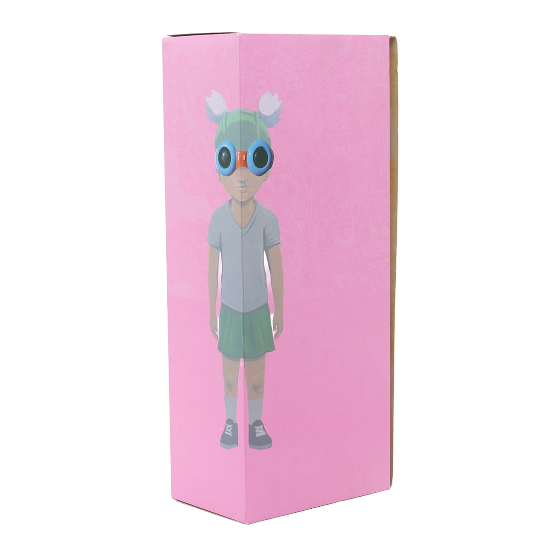 Hebru Brantley Lil Mama 2016 Vinyl Figure: Hebru Brantley Lil Mama 2016 Vinyl Figure. ;Hebru Brantley (American, b. 1981); the figure with original pink box included. Foot underside with "ANGRY HERO Hebru Brantley". {Approximate dimensions:; F