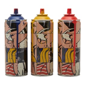 Three Mr. Brainwash Spray Cans