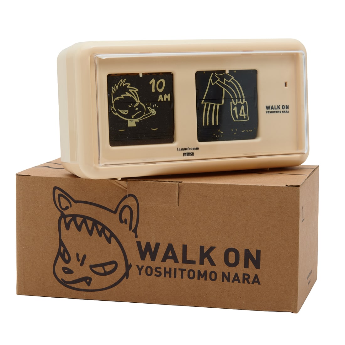 Yoshitomo Nara "Walk On" Beige Table Clock (1 of 4)