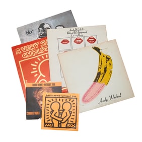 Collection of LP's, Haring and Warhol Artwork Included